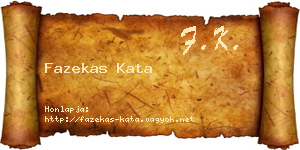 Fazekas Kata névjegykártya